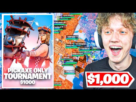 I Hosted a $1000 PICKAXE ONLY Tournament In Fortnite!