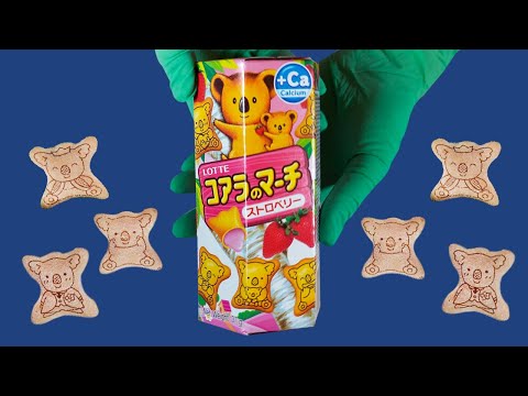 ASMR - Lotte Koala's March Strawberry Flavor Cookies to SandWich