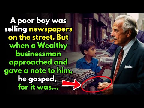 A Poor Boy was selling Newspapers on the Street—A Wealthy man gave him a Note, he Gasped…