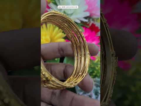 PREMIUM QUALITY PURE 1GRAMGOLD FORMING BANGLES ALL SIZE 2.4 2.6 2.8 2.10 2 Pic ONLY@350+$4