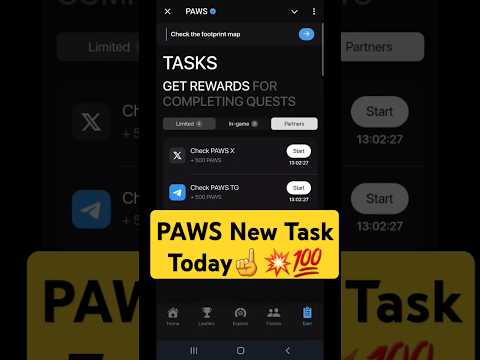 PAWS New Task Today | PAWS Mystery quest | Paws New Task | Paws New Update #pawsairdrop