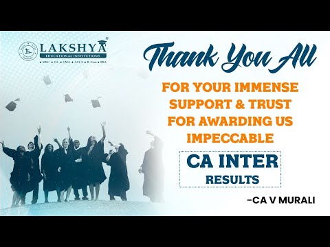 CA INTER RESULTS (THANK YOU NOTE) || BY CA V MURALI SIR