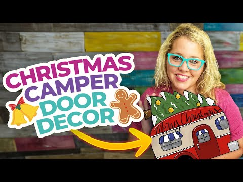 How to Paint This Cute Christmas Camper Door Hanger! | Step-by-Step Tutorial