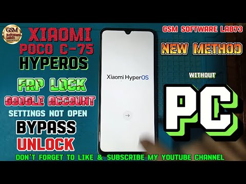 All Xiaomi Poco HyperOS Frp Bypass Without PC|Settings Not Open|Poco C75 FRP Unlock|New Method