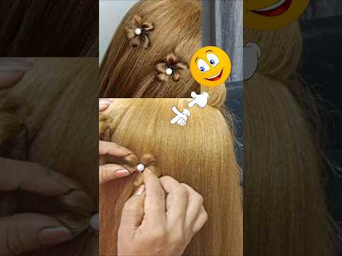 Flower Hairstyle in open hair ❤️ || #must watch it #beautiful hairstyle #hairstyleseries