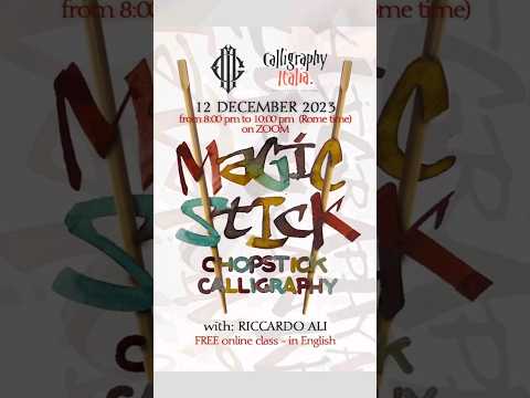 Free Calligraphy Workshop | Magic Stick chopstick Calligraphy x Ali Riccardo #calligraphymasters