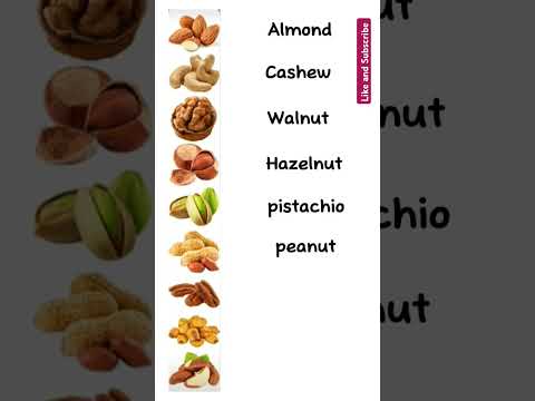 Nuts Vocabulary in English #english #englishlearningjourney #nuts #vocabulary #shortsvideo