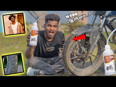 100 Nail VS TTF Vasan Puncture Liquid 🤔..? Puncture Experiment