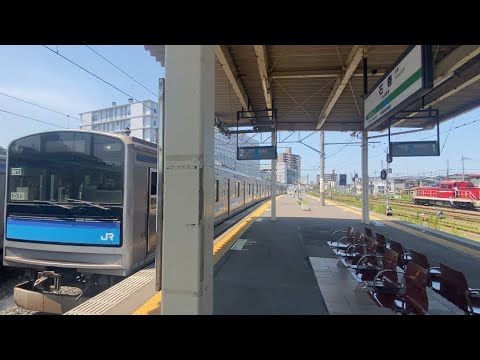 【接近放送あり】仙石線205系M-11編成 石巻行き 入線シーン@石巻駅