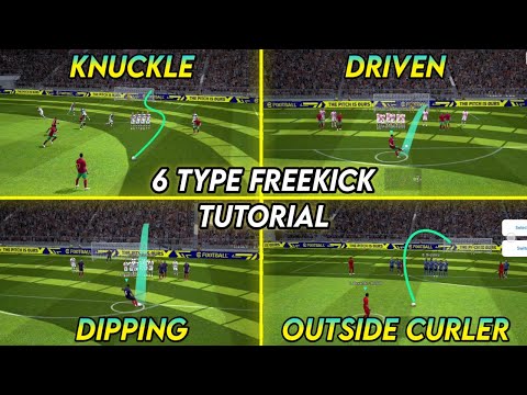 6 Type of Freekick Shots Tutorial (Classic Control, Touch & Flick Control) eFootball 2022 Mobile