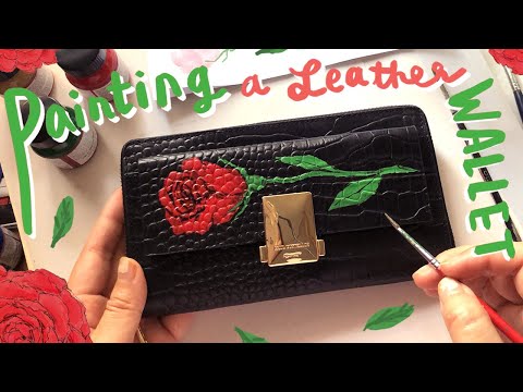 DIY Leather Painting - Painting a Red Rose Onto My New Leather Wallet