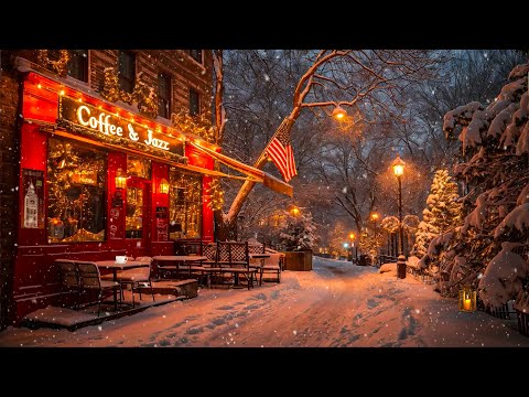 Relax with Smooth Winter Jazz ☕ Rhythmic Jazz at The Cozy Street Café ~ Coffee Background Music