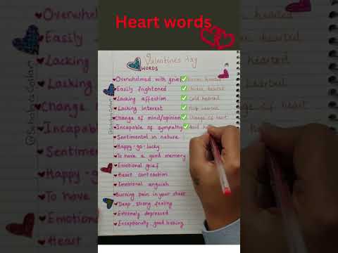 Valentines day English words