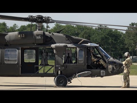 Illinois Army National Guard UH-60 Blackhawk Full Start-Up and Takeoff