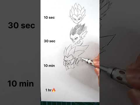 How to Draw Gotenks in 10 sec, 10 min, 1 hr #shorts