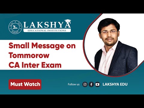 Special Message for CA INTER Students