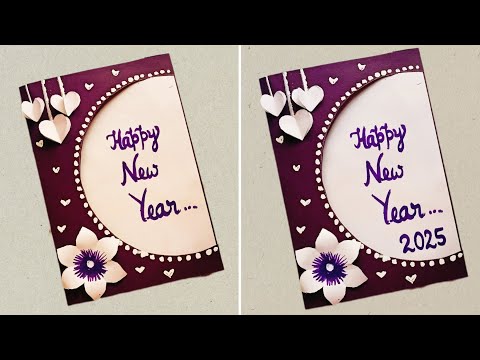 Happy new year card making / DIY_Happy New Year greeting card / New year greeting card Easy