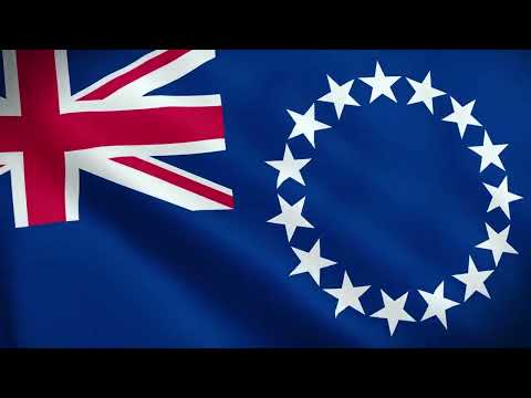 [10 Hours] Cook Islands Flag Waving - Video & Audio - Waving Flags