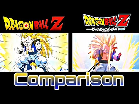 SSJ Gotenks vs Super Buu Scene - DBZ Kakarot & DBZ Anime - Side by Side Comparison (Request)