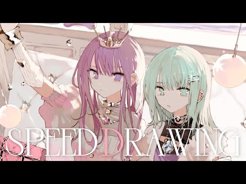 alexandrite╎Speed drawing イラストメイキング 318倍速 字幕解説☽