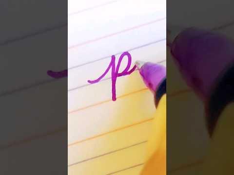 How to write letter 'p' in cursive handwriting #handwriting #shorts