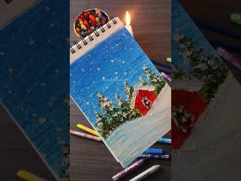 Christmas Tree🌲🌲3D Drawing Idea Wax Crayons #shorts