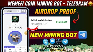 Telegram Earning Bot Memefi Coin | New TON Earning bot | Blockchain,Mining, Airdrop Bot today #usdt