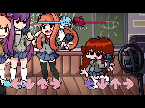 FNF MOD:Doki Doki Takeover Plus Update - Love n' Funkin' (FC) (Walkthrough/GF vs Monika /HARD)