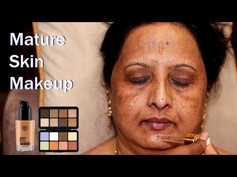 Makeup On Mature Skin/Pigmentation Skin Makeup/ Aged Skin Makeup /Step by Step Party Makeup