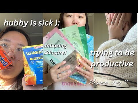 trying to be productive 💻, unbox Korean skincare with me | Vlogmas day 2 🎄