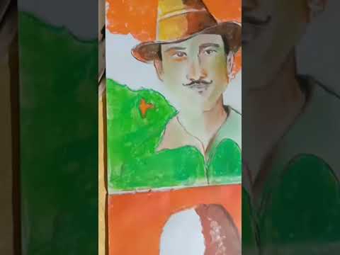 bhagat Singh drawing easy//#shorts bhagat singh easy oil pastel drawing sketch #art #sketch