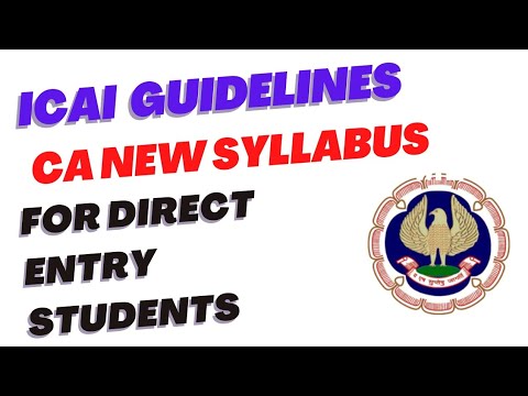 |Direct Entry Students Finalized Yourself For Nov 2023 CA Exam| CA New Syllabus ICAI |