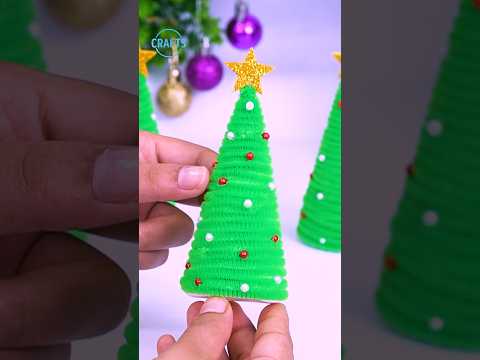 DIY Christmas Tree Easy Making Tutorial Xmas Crafts #christmastree #shorts #craft #christmas #diy