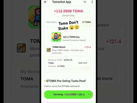 Tomarket Airdrop Listing Pre Toma Stake And Earn More Toma, Don't Stake Your Toma, Toma is Coming