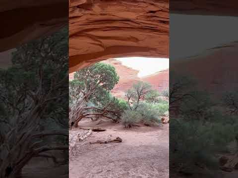 Amazing Navajo Arch, front and rear views Arches National Park from Moab Utah #Shorts