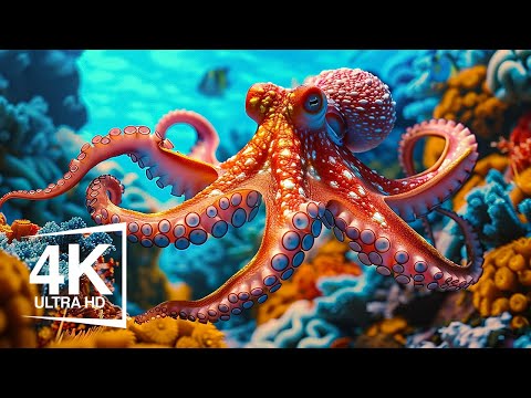 Aquarium 4k VIDEO (ULTRA HD)-Relaxing Music with Colorful Coral Reefs,Fish,and Stunning Ocean Scenes