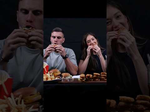 🍟 Mcdonalds Mukbang 🍔 ASMR Couple - Spicy McChicken Burger, Nuggets, Double Cheeseburger #shorts