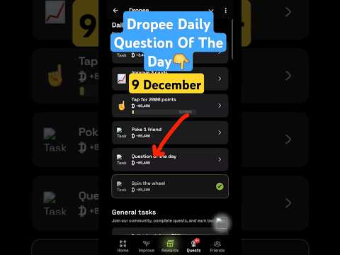 Dropee daily question of the day 9 december |dropee daily question of the day |Dropee daily code