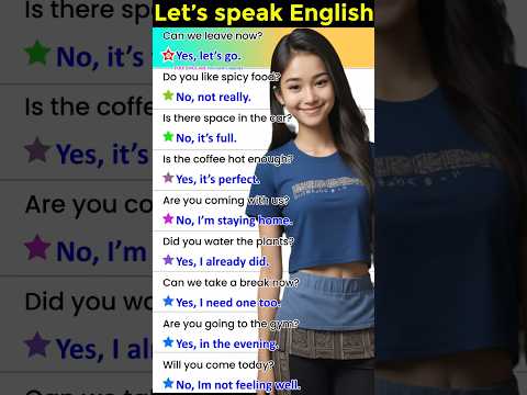 🥰How to speak English fluently? Daily use English question answer practice #englishquestioansanswers