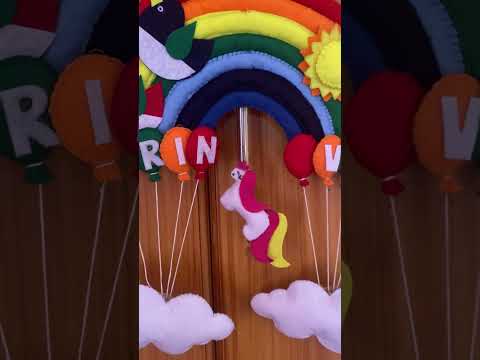 Korean fabric diy || wall hanging ideas || rainbow || unicorn