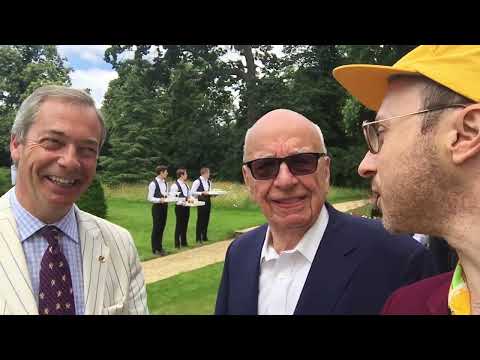 Rupert Murdoch garden party with Nigel Farage