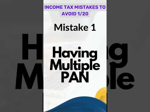 Income tax mistakes to Avoid 1/20 | Having Multiple PAN is illegal #taxfiling #charteredaccountant