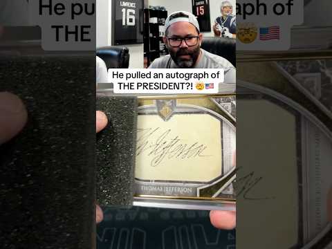 An autograph card of THE PRESIDENT?!? 🇺🇸🤯 He pulled a 1/1 cut signature of Thomas Jefferson! 😅