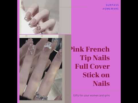 Press on Nails Short Square Natural Fit Fake Nails with Jelly Glue #shopping #pressonnails