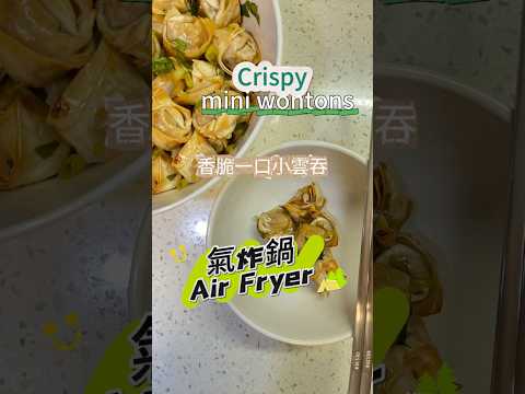 ［冷凍雲吞 ］氣炸鍋 /炸出￼香脆小雲吞Air Fryer crispy wontons #food #airfyer