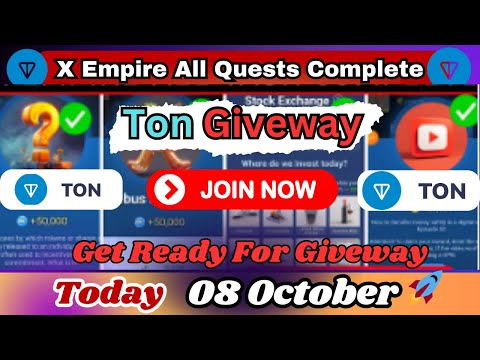 08 October All Quests Code X Empire | Riddle Of The Day | Rebus Of The Day | Ton Giveway  | ton