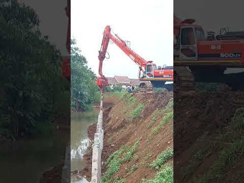 DOOSAN 500LCV VIBRATORY PILE EXCAVATOR GSMS, PEMANCANGAN MINI PILE DENGAN EXCAVATOR PILE HAMMER