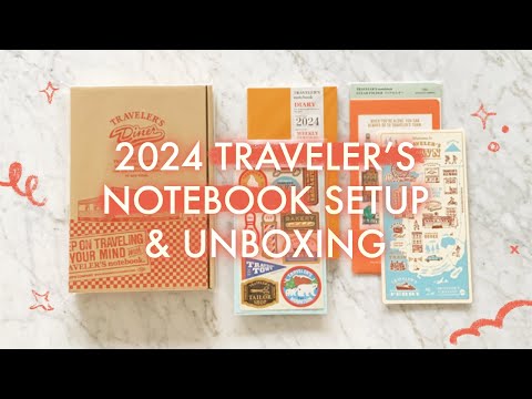 TRAVELER'S NOTEBOOK 2024 SET UP AND UNBOXING / TN Diner Special Edition Unboxing and 2024 TN HAUL