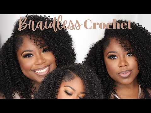 $15 BRAIDLESS CROCHET Hairstyle | NO leavout | 1 Hour Install