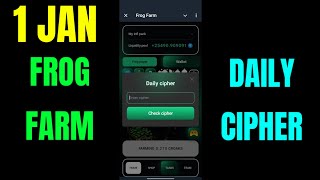 Frog Farm Daily Cipher 1 January 2024 | Today Frog Farm Daily Cioher Code | Frog Farm